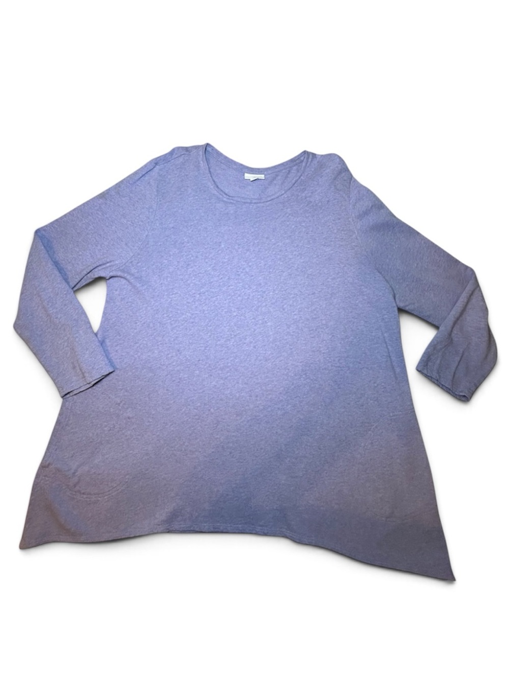 J.Jill Lavender Scoop Neck Long Sleeve French Terry Cotton Tunic Top Size XL